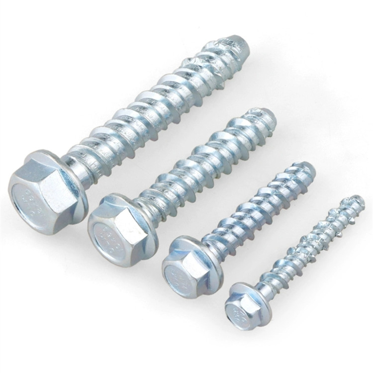 Large Diameter Self Drilling Anchor Self Tapping Concrete Screws Hexagon Flange Self Cutting Thread Anchor Bolt