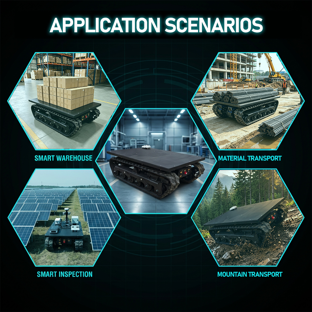 2-10 Ton Hydraulic Motor Wireless Remote Control Tracked Drilling Rig Engineering Machinery Rubber Track Chassis System