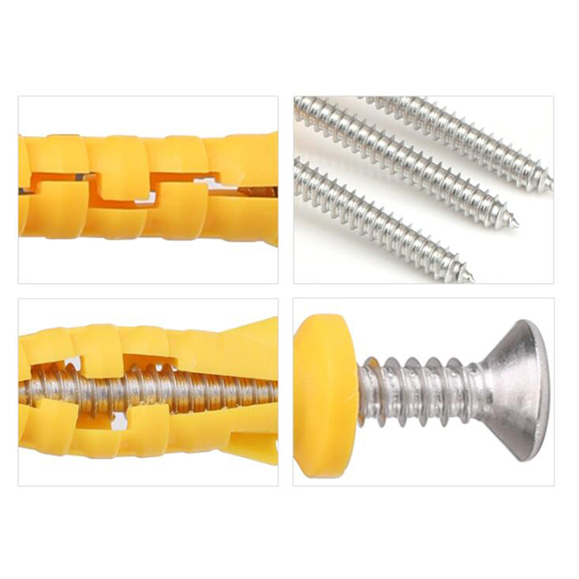 Nylon Expansion Screw Carbon Steel Anchor Screw Plastic Self Tapping Nylon Expansion Bolt For Wall