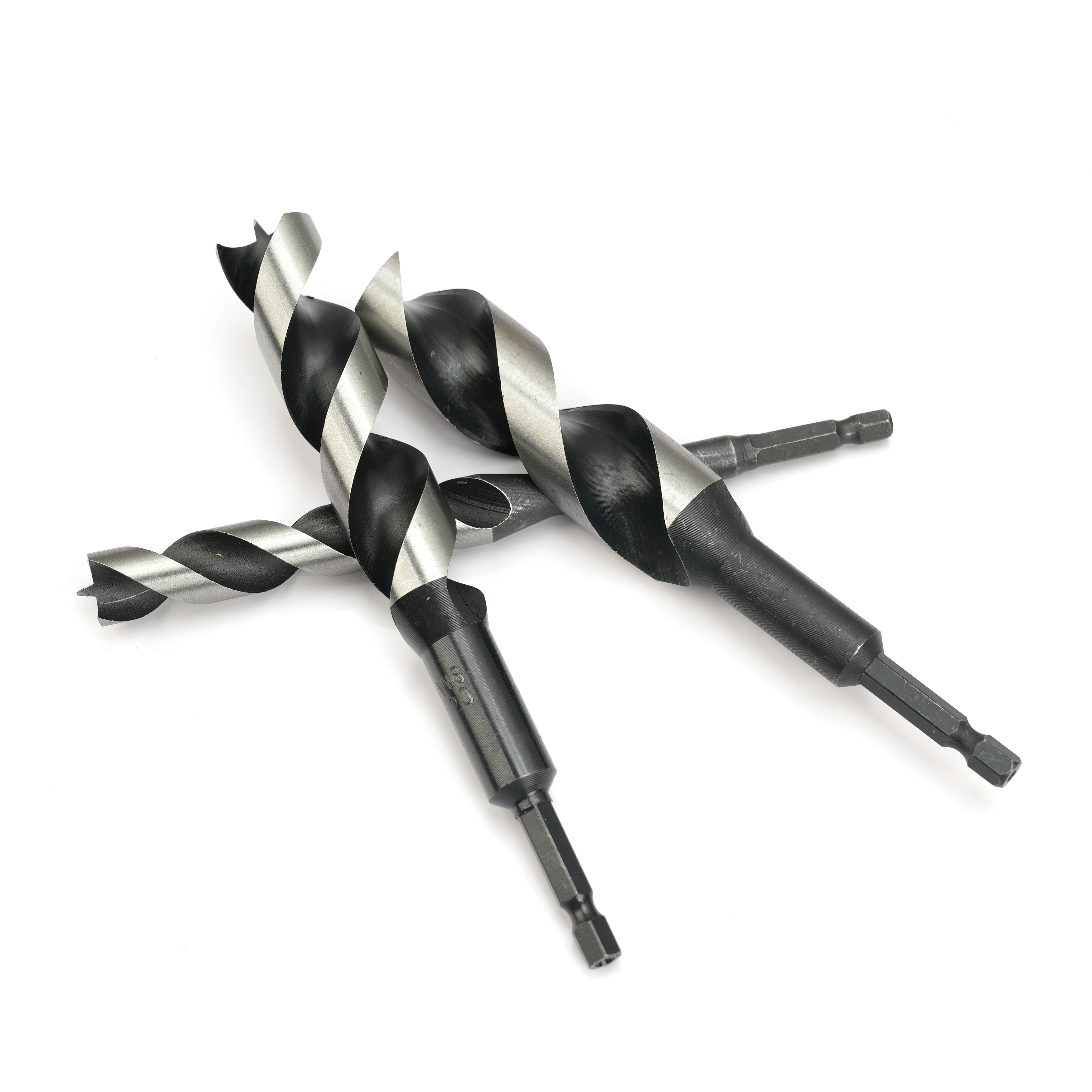 Anti-Stuck 40CR Steel Wood Drill Bit with Quick Change Hex Shank Black Oxide Finish 24mm Diameter for Cordless Hand Drills