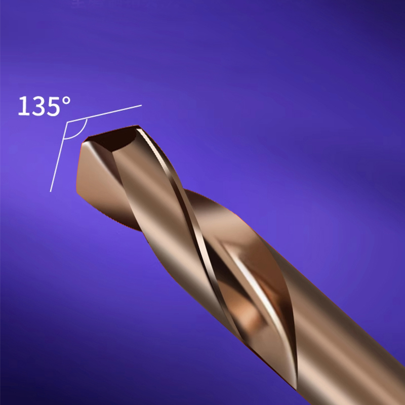 TG High Hardness HSS Cobalt Double Head Taper Shank Twist Drill Bit Set 60-62mm Length Gold/Silver Finish Milling Drilling