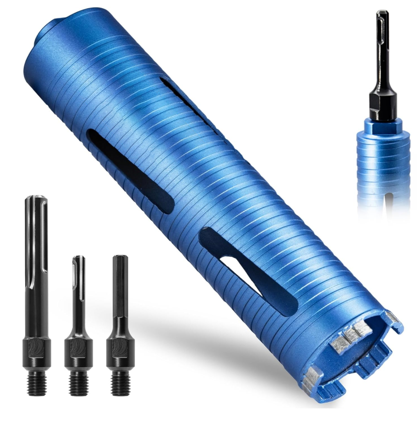 Laser Welded 63mm Dry Diamond Core Bit With SDS Plus Adapter For Precision Drilling Concrete Drill Bits