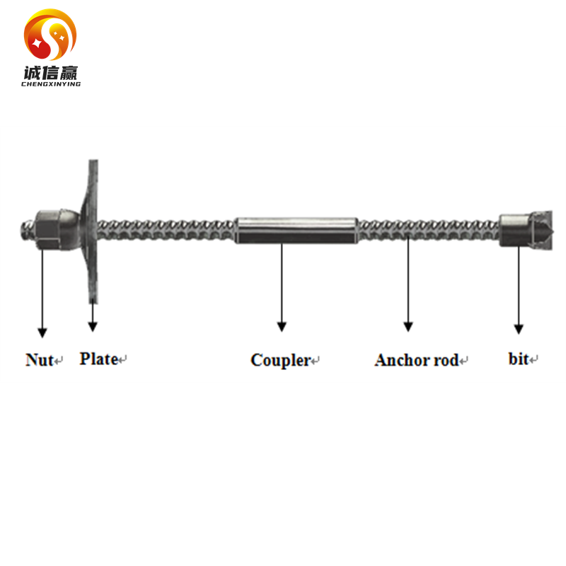 R32S Self Drilling Anchor System Carbon Steel Anchor Bolt for Tunneling Mining Roof Bolting