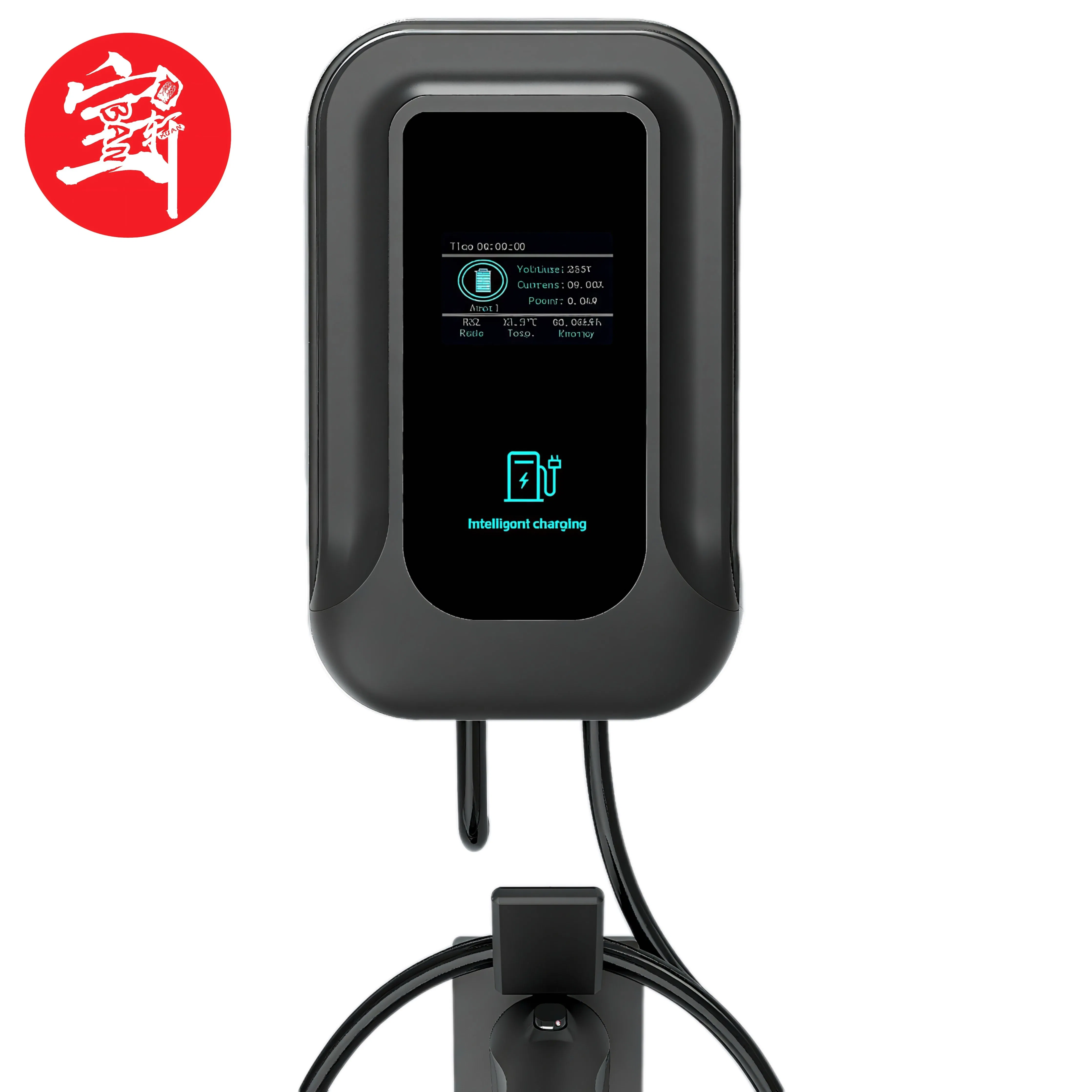 Electric Car Factory Direct Smart 32A EV Charging Station Power Supply, LCD Display with Overcurrent &amp; IP54 Protection for Home Use