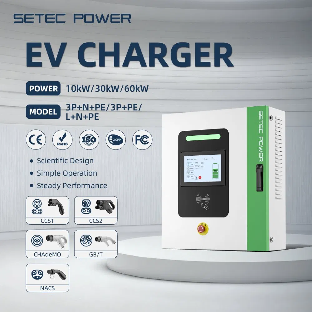 Home Level 3 Fast Ev Charger Station 10-60kW Wall-Box DC Electric Vehicle Charging Station