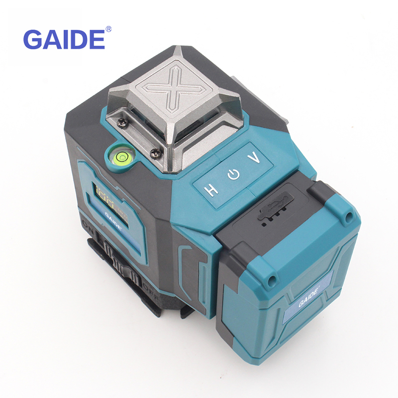 Factory Floor Cross Line Green Beam Self-Leveling 4D Line Level Laser with Remote Control