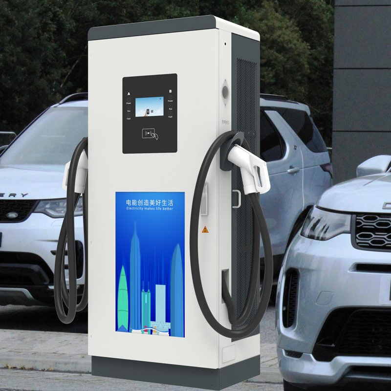 60kw Workplace EV Charging Solution Single Guns Dual Ports CCS1 Charger CCS2 DC Fast Car Charging Station Level 2 EV Charger 4G