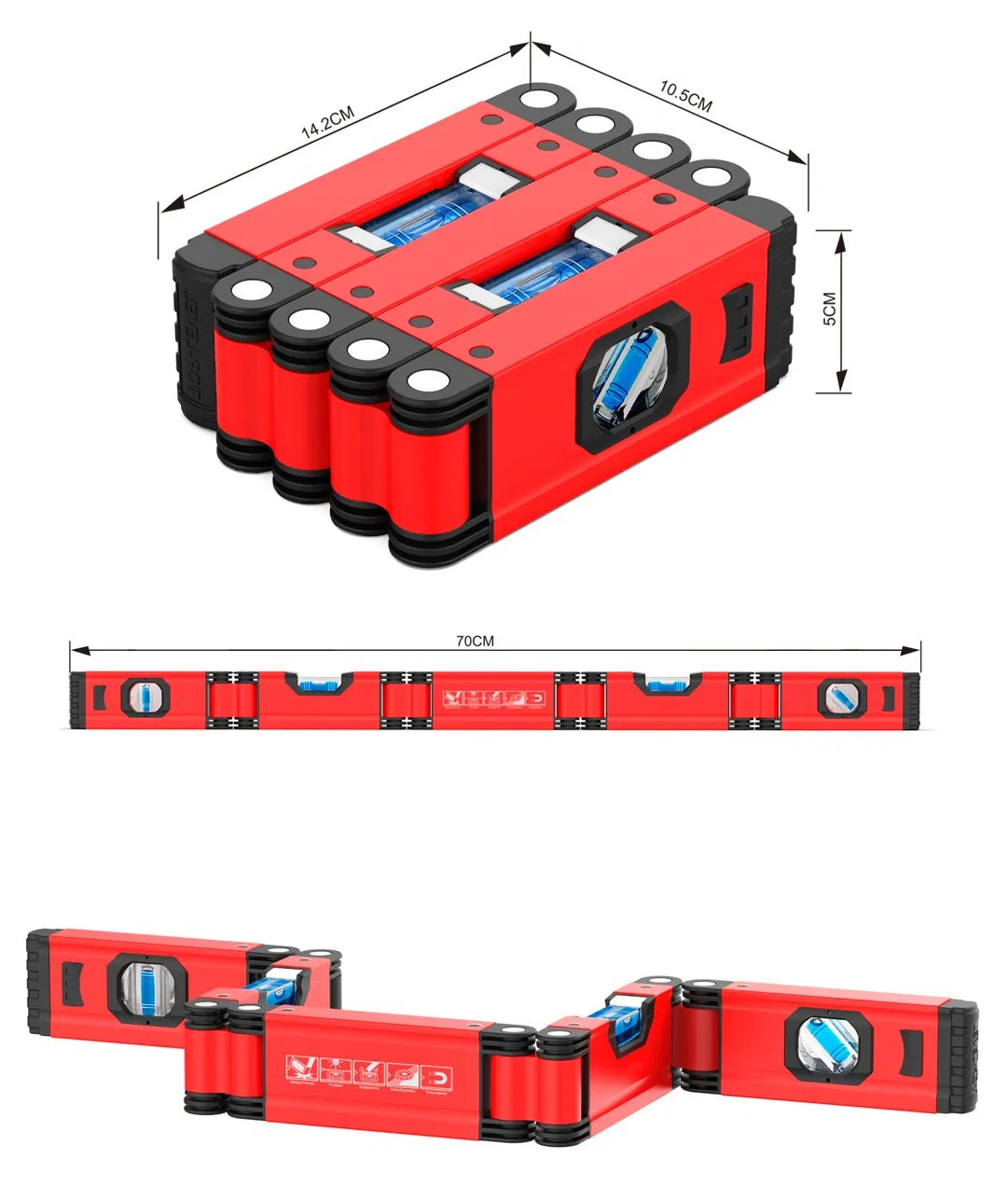 Professional Multi-Function Foldable Level in 70cm Length