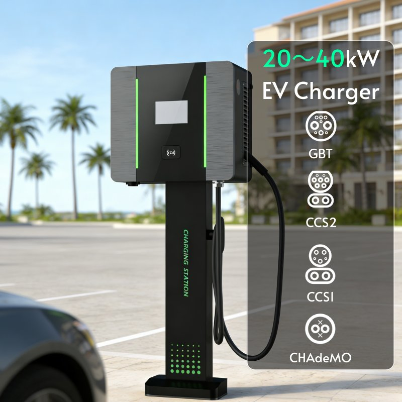 Versatile 20kw-40kw Public DC EV Charger Charging Station with RFID and Ethernet Support
