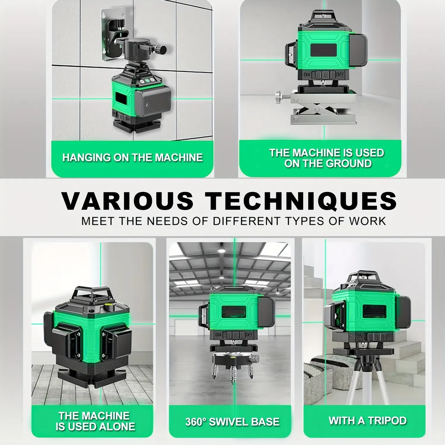 Multifunctional 4D 16 Lines Green Industrial Laser Level