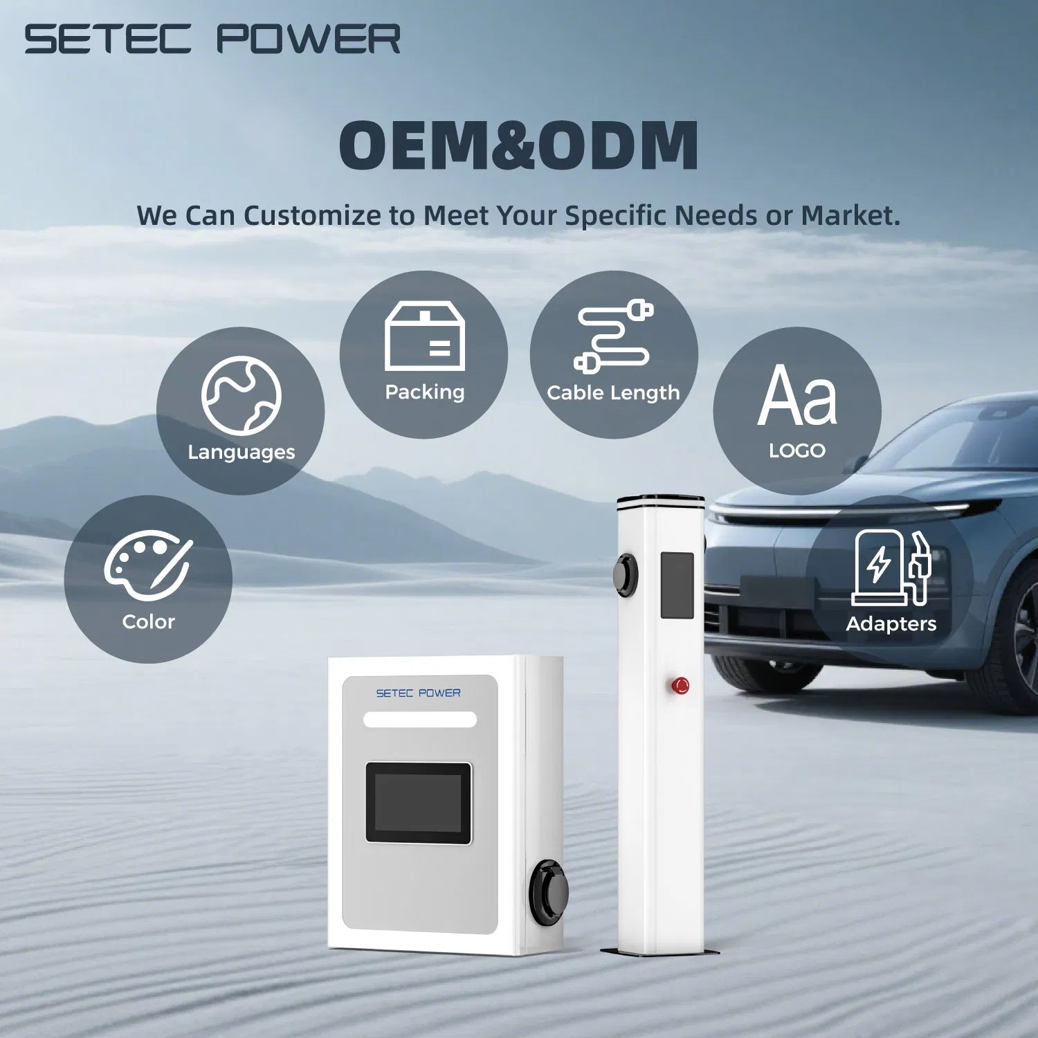7kW/11kW/22kW/41kW Home Portable Ev Charger Station Level 2 AC Vehicle Car Charging Station