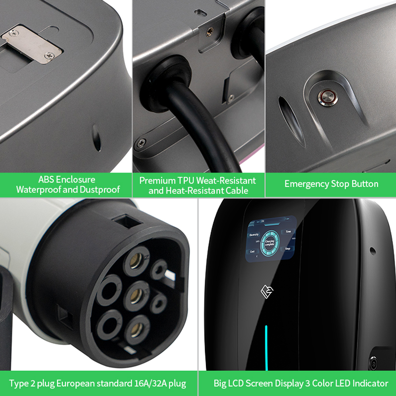 3 Phase Home Electric Car Charger EV Charging Station 11kw