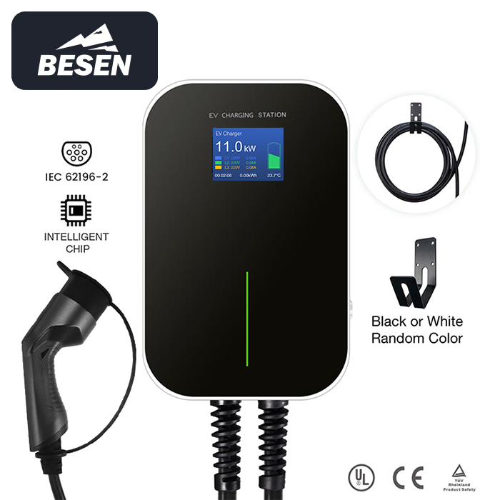 Besen Factory Price 220V 380V 7kw 11kw 22kw Level 2 Home or Commercial Use Floor Mounted Electric Car Charger Pile EV Charging Station