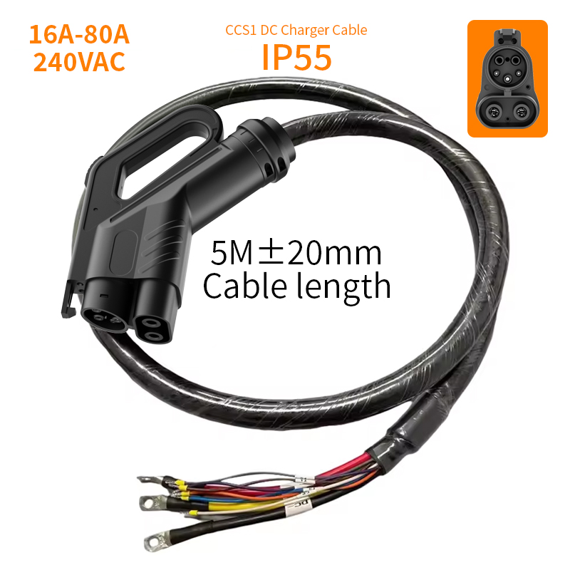 J1772 Combo (CCS1) DC Fast Charger Cable – Heavy Duty EV Charging Connector for Public Stations