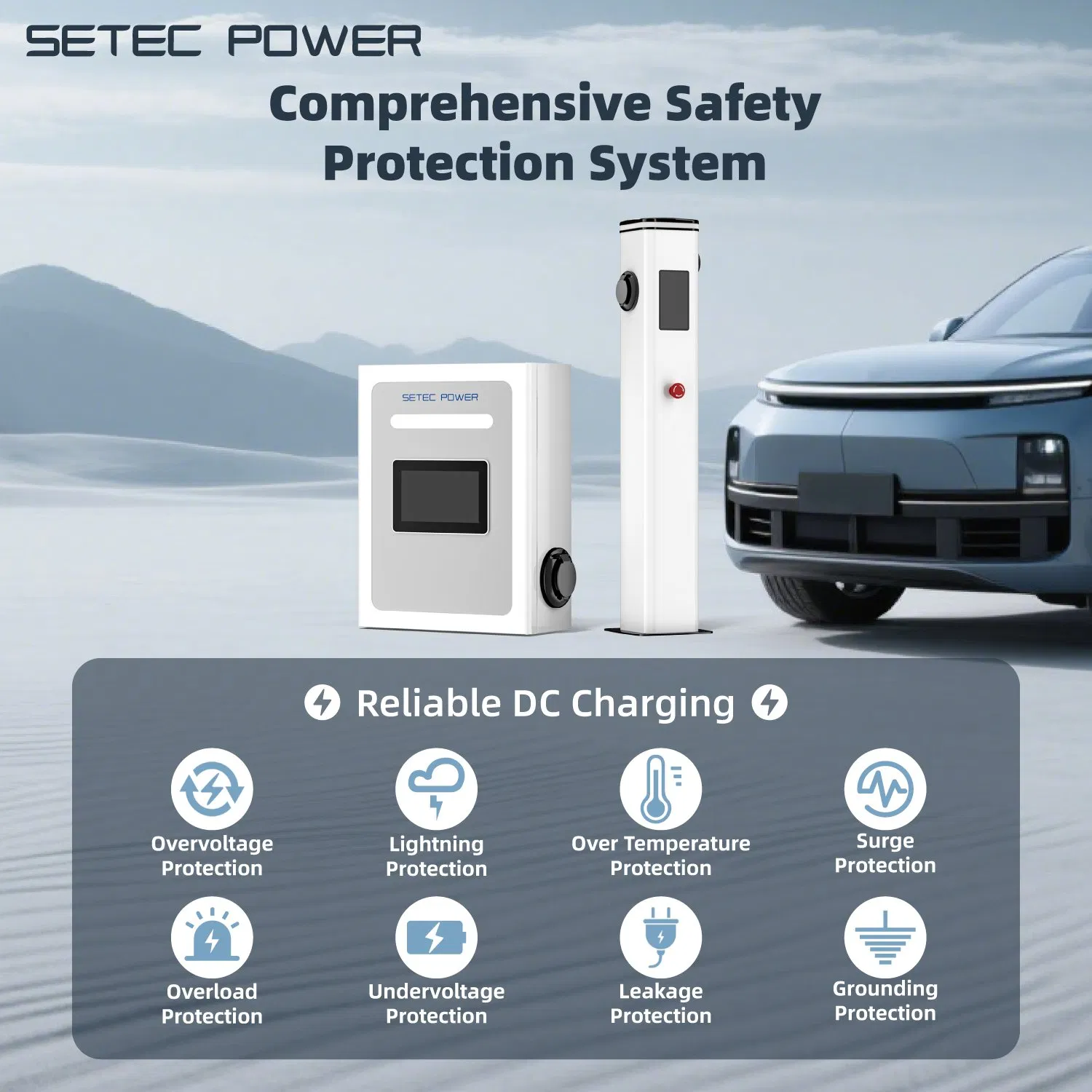 7kW/11kW/22kW/41kW Home Portable Ev Charger Station Level 2 AC Vehicle Car Charging Station