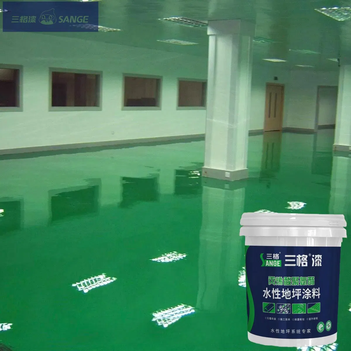 High-Gloss Waterproof and Anti-Slip Concrete Epoxy Resin Floor Coating, Suitable for Epoxy Resin Floor Coating in Factory Workshops