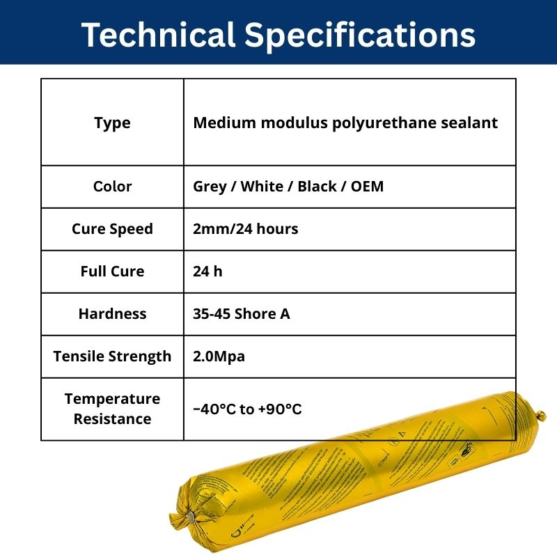 Topsen 540 - Medium Modulus One-Component, for Door/Window Sealing, Concrete Crack Repair Polyurethane Sealant
