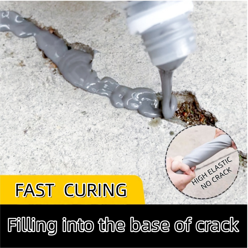 Waterproof Crack Filler Waterproof Quick-Curing Silicone Liquid Grouting Adhesive Sealant for Concrete Joint, Caulking and Repair