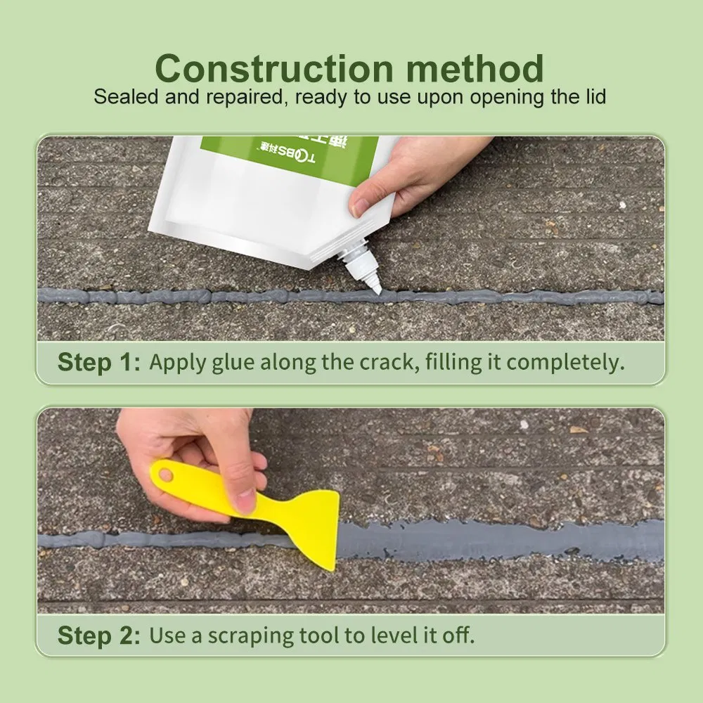 Concrete Crack Filler Self Leveling Crack Sealant Repair Sealer High Elasticity Cement Crack Filler Waterproof Caulking Glue for Driveway Patio Sidewalk Concret