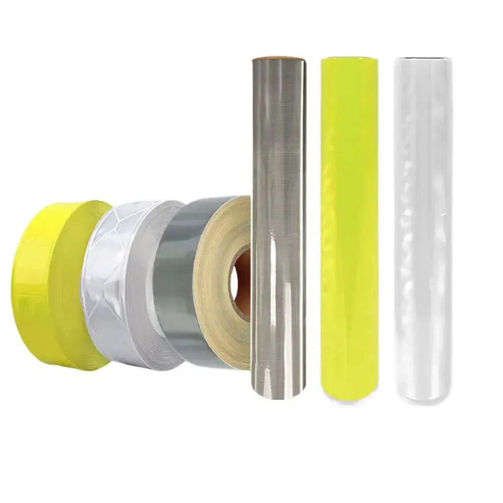 High Intensity Conspicuity Micro Prismatic Reflective Material Sheeting Film Vinyl Roll Bright Reflective Sticker Safety Sign