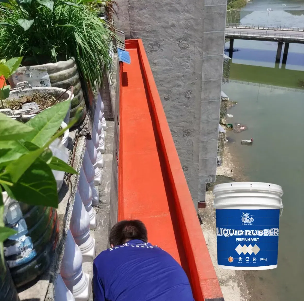 Special Liquid Rubber Coating for Exterior Wall and Roof Leak Repair