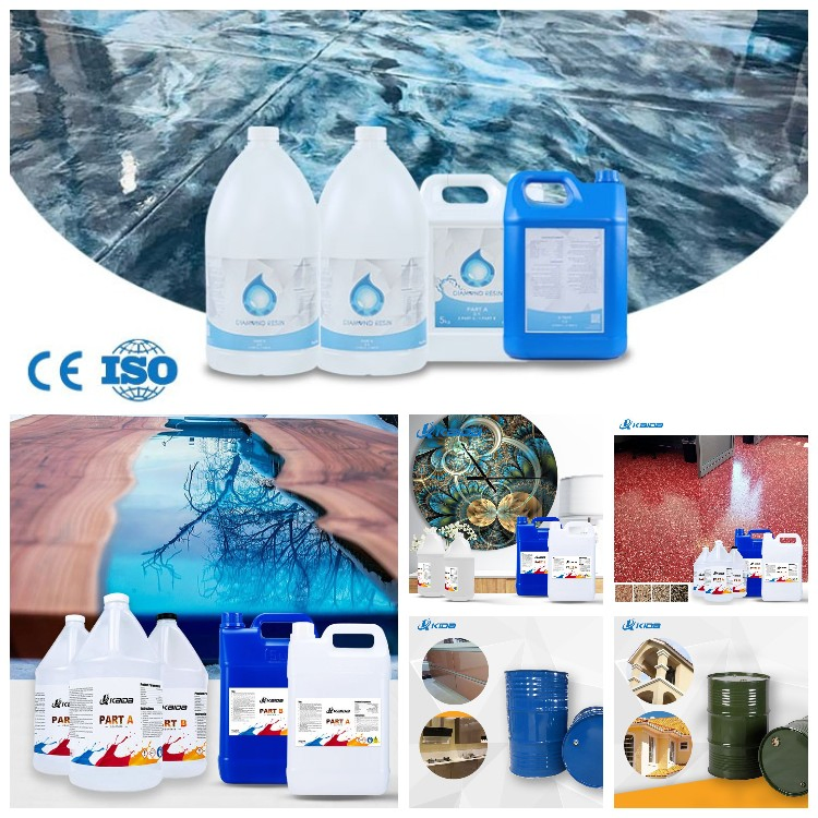 Wholesale Clear Two Parts Transparent Liquid Epoxy Ab Polyurethane Fiberglass Resin for Wood Table Casting Granite Paint Concrete Floor Countertop Coating Price