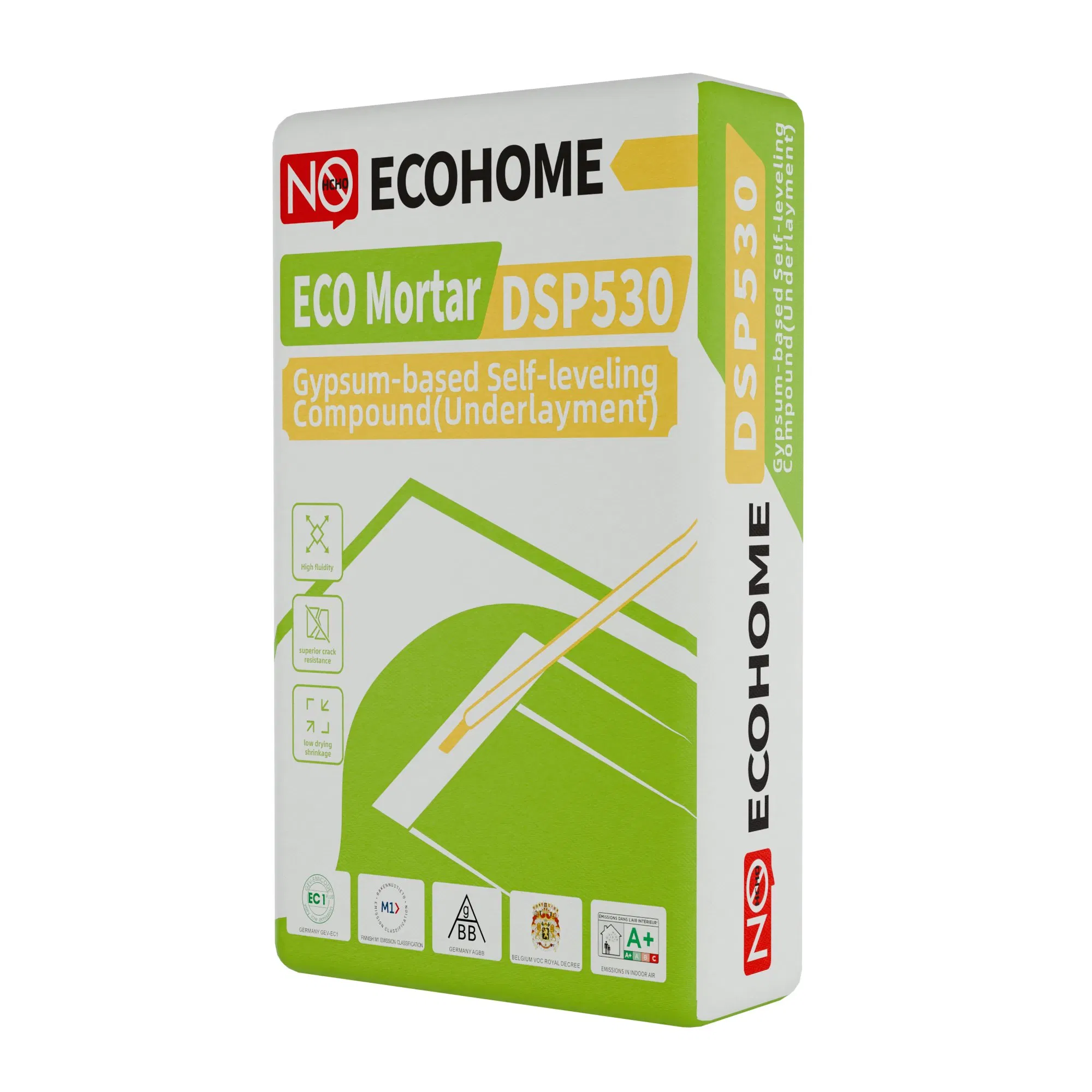DSP530 Gypsum-Based Self-Leveling Pre-Mixed Mortar (Underlayment) with Rot-Proof, Low Shrinkage, and Moisture-Proofing and Waterproofing