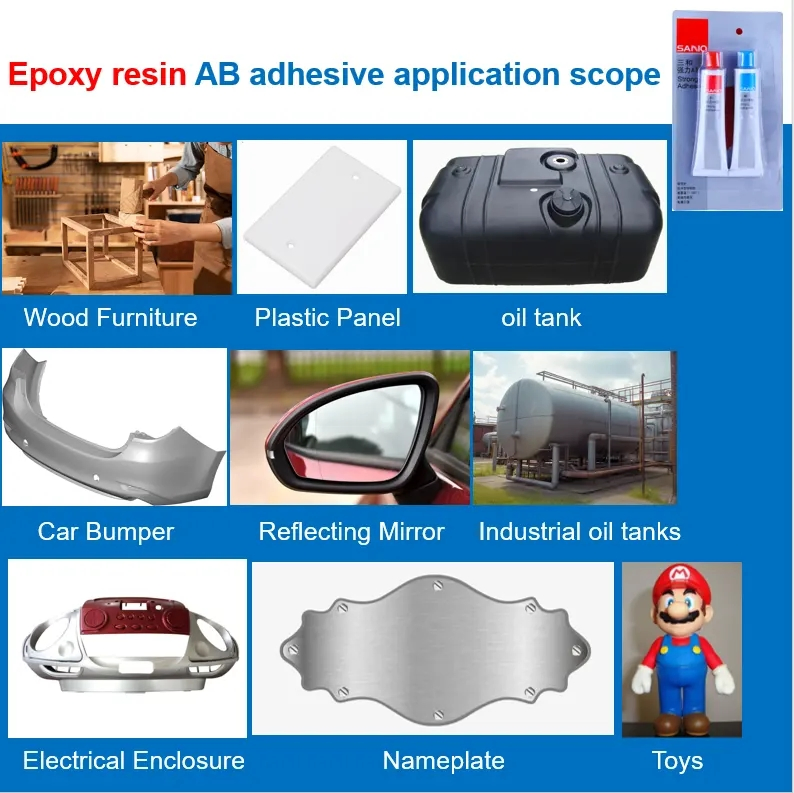 Sanvo Transparent Ab Glue 5-Minute Curing Epoxy Resin Adhesive for Construction and Leather Seal in Paste Appearance Epoxy Resin