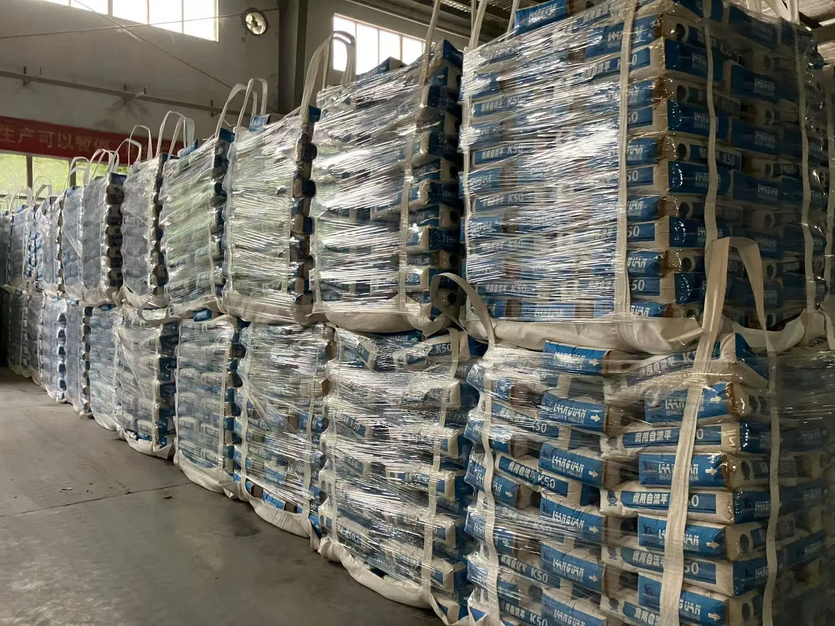 Thick Layer Self-Leveling Cementitious Mortar with Lower Consumption