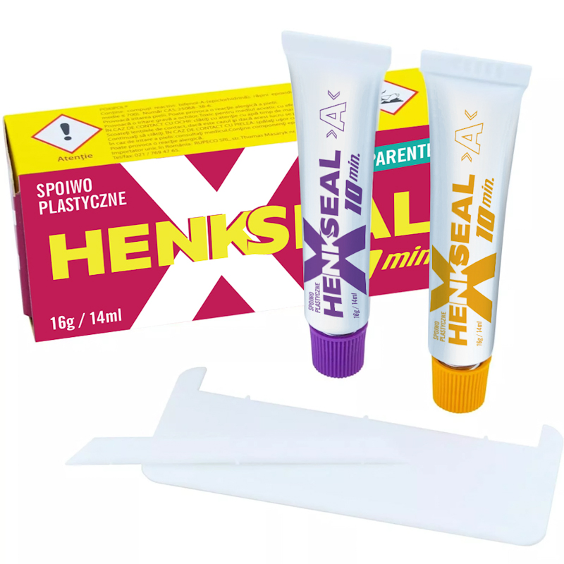 Henkseal® Versatile Plastic Epoxy Adhesive for Crafts, Repairs, and Projects Black+White 14ml