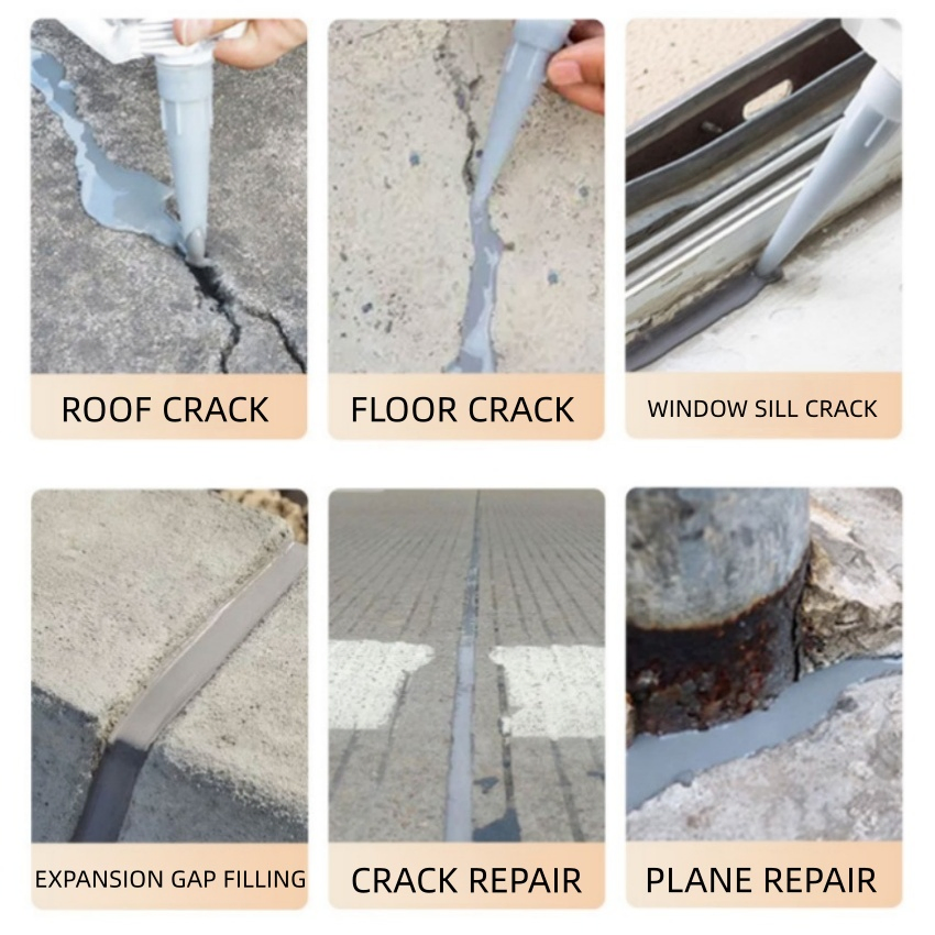 Waterproof Crack Repair Waterproof Quick-Curing Ms Silicone Liquid Grouting Adhesive Sealant for Concrete, Floor, Roof Joint