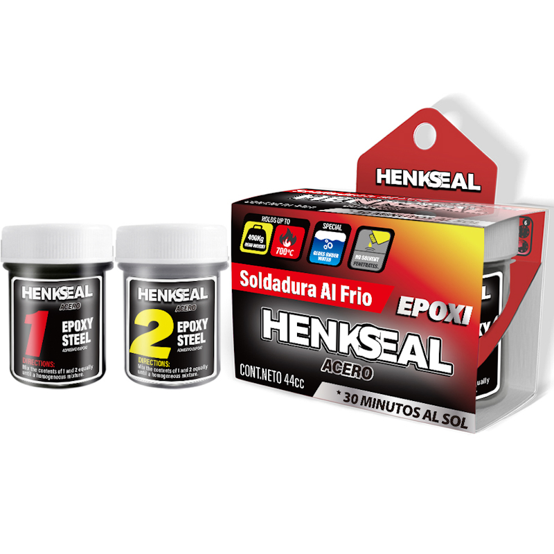 Henkseal® Versatile Plastic Epoxy Adhesive for Crafts, Repairs, and Projects Black+White 14ml