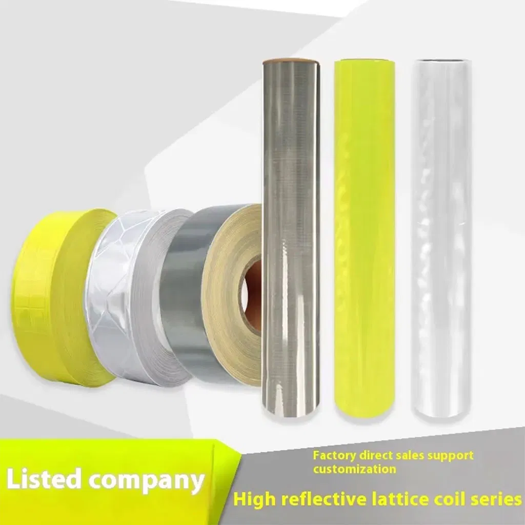 High Intensity Conspicuity Micro Prismatic Reflective Material Sheeting Film Vinyl Roll Bright Reflective Sticker Safety Sign