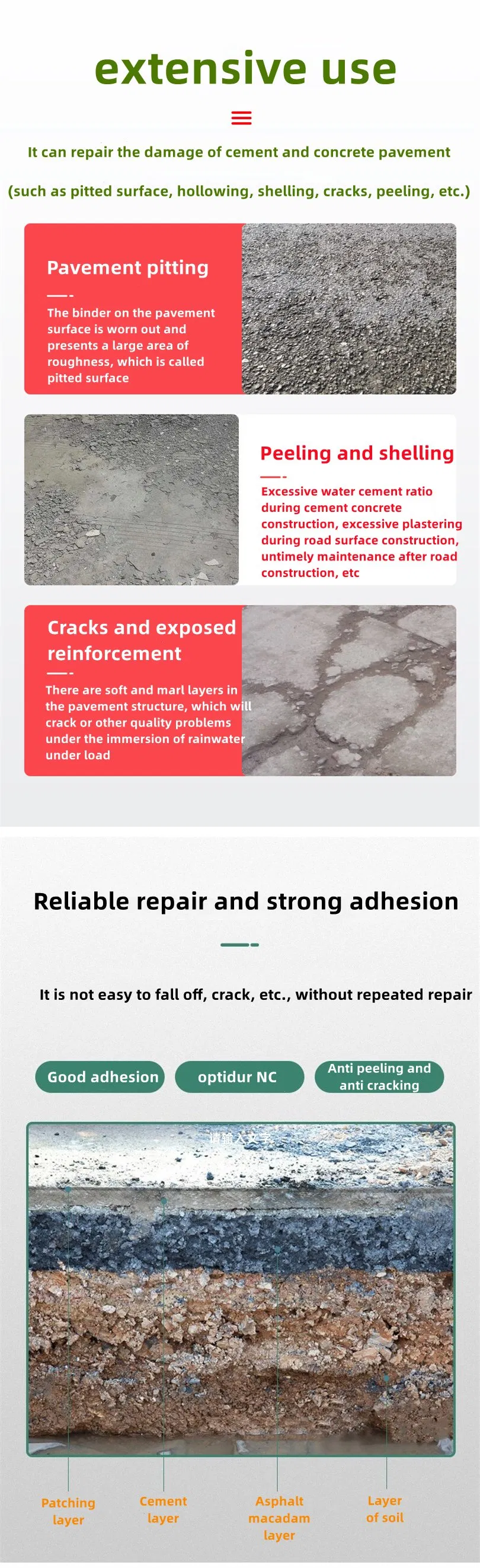 Repair Mortar vertical view