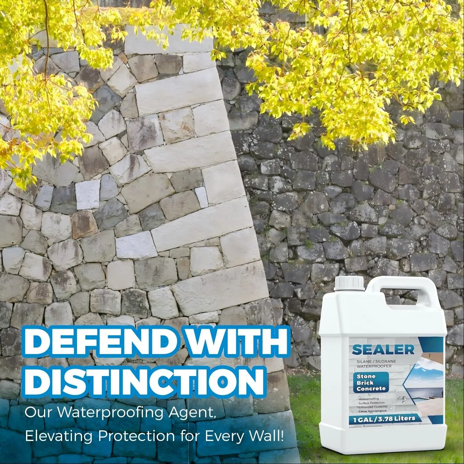 Waterproof Coating Concrete Stone Nano Protection Lotus Effect Hydrophobic Silane Impregnating Agent