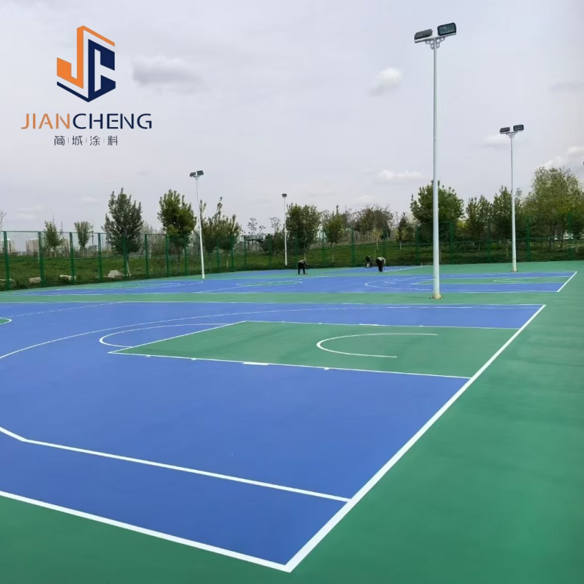 Jiancheng Durable Outdoor Concrete Sport Court Paint Silicon Modified Polyurethane Flooring