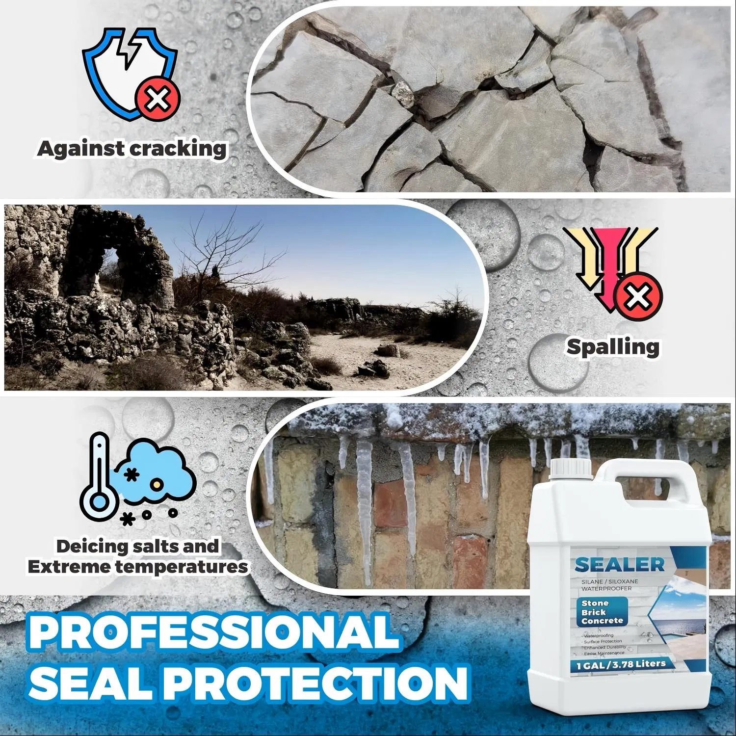 Waterproof Coating Concrete Stone Nano Protection Lotus Effect Hydrophobic Silane Impregnating Agent