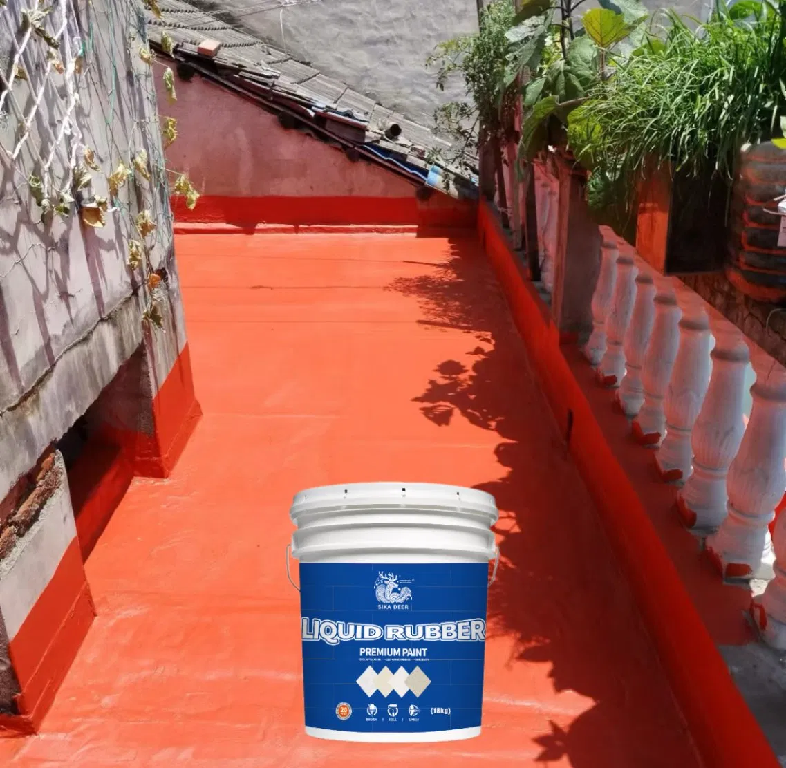 Anti-Mildew Water-Based Acrylic Liquid Rubber Coating for Roofs