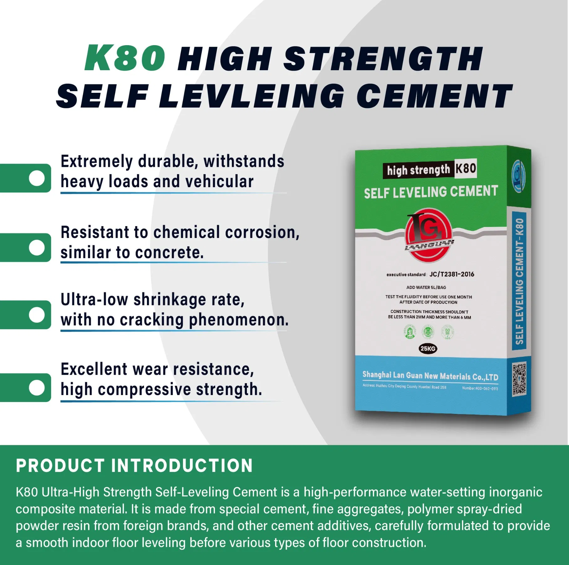 High Strength Self-Leveling Mortar with Ultra-Low Shrinkage Rate
