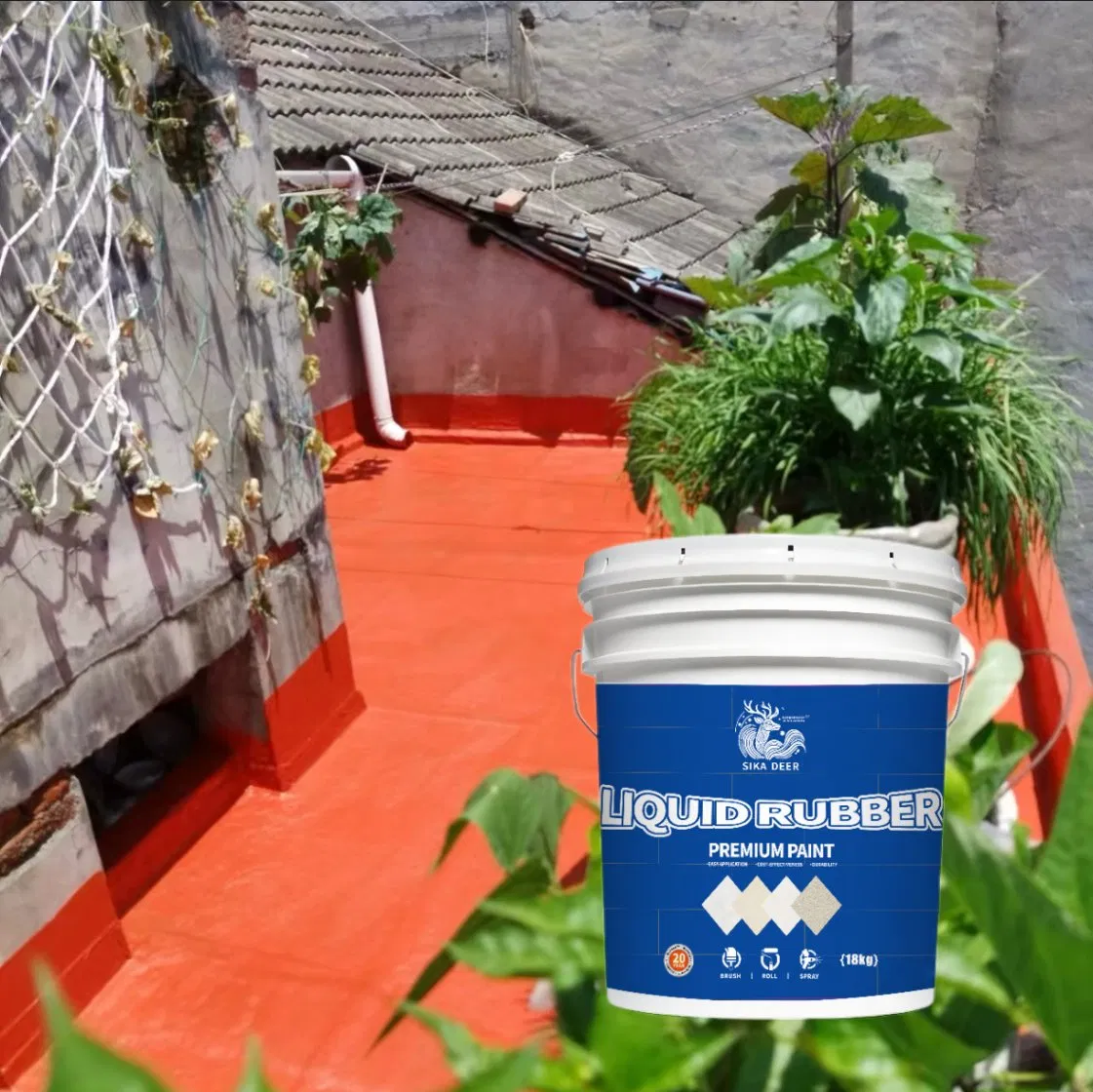 Special Liquid Rubber Coating for Exterior Wall and Roof Leak Repair