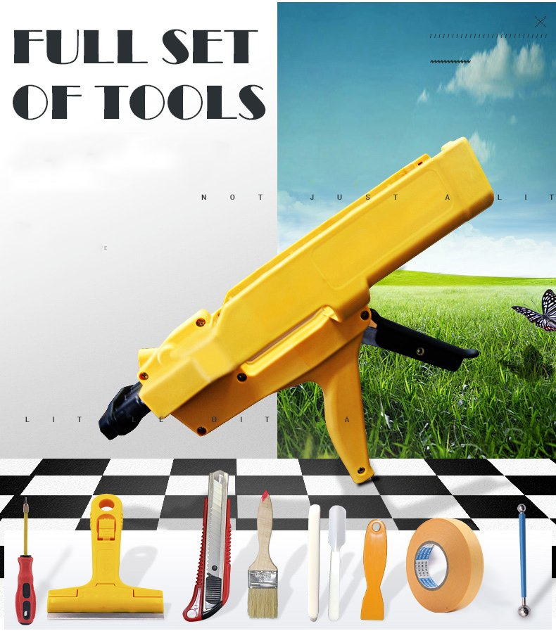 Non-Shrink High Hardness Durable Home Dining Room Double Components Epoxy Grouting Gun Epoxy Grout for Mosaic Tiles