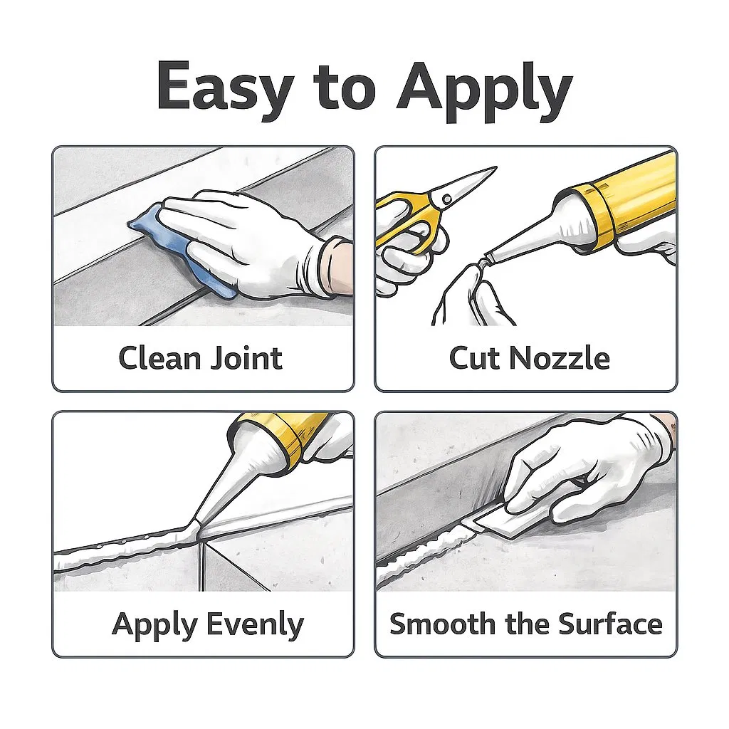 Topsen 540 - Medium Modulus One-Component, for Door/Window Sealing, Concrete Crack Repair Polyurethane Sealant