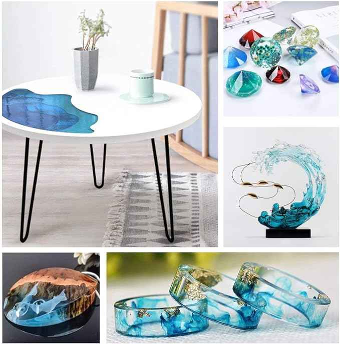 Epoxy Resin Kit Highly Transparent Yellowing Resistant and Low Bubble Ab Glue Suitable for DIY Handmade Epoxy Material