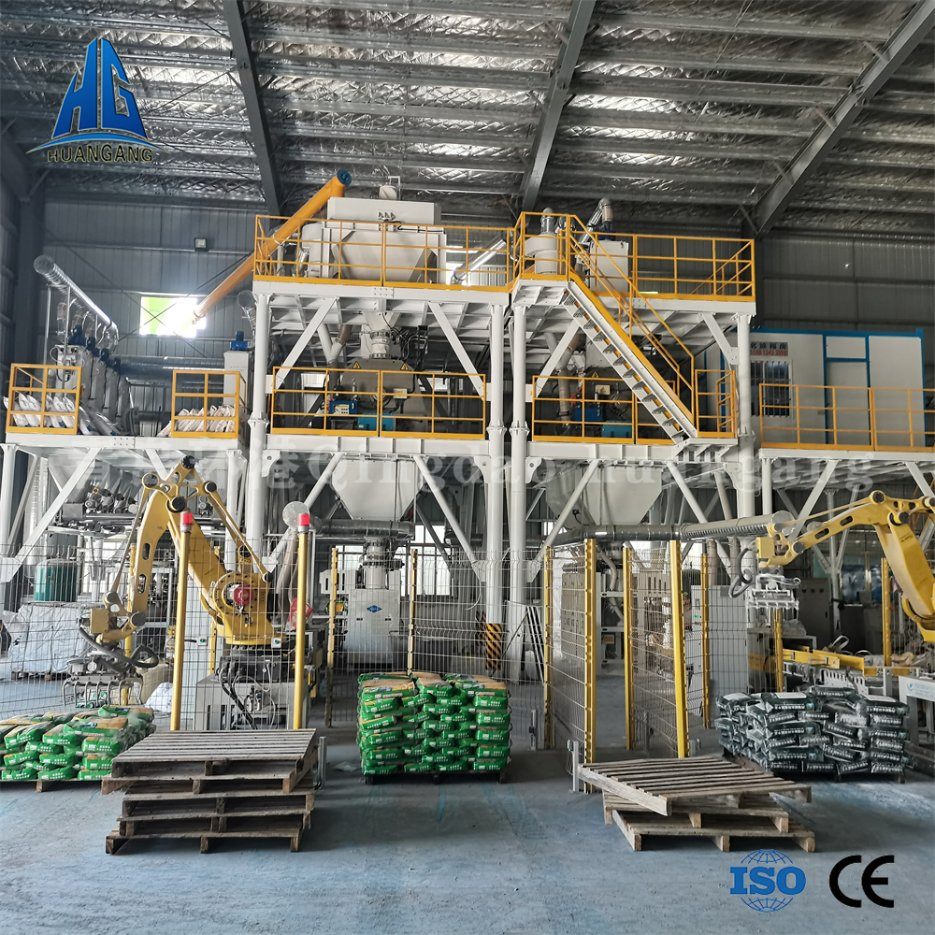 Building Materials Cement Gypsum Putty Powder Self-Leveling Thermal Insulation Mortar Production Line Simple Automatic Equipment