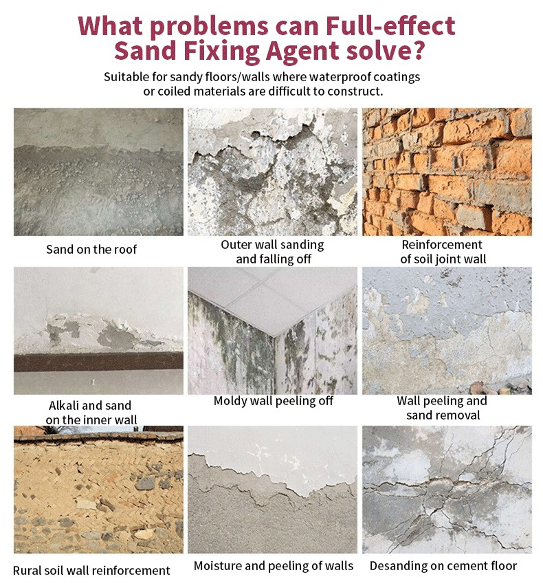 Nbs Sand Fixing Agent for Old Building Old Wall Sandy Wall Loosen Wall Waterproofing Crack Leakage Repair