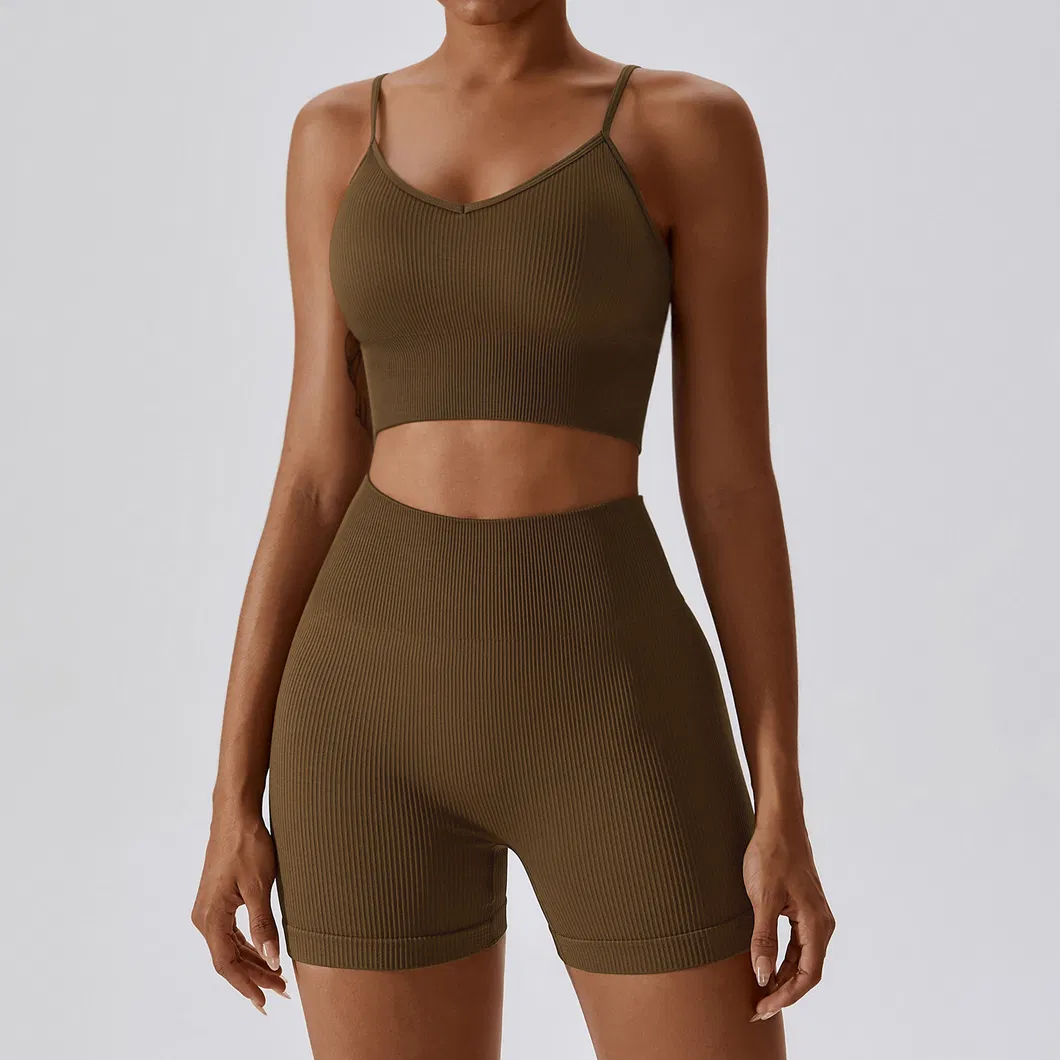 2 مجموعة يوجا بدون seams من طقم رياضي للنساء
