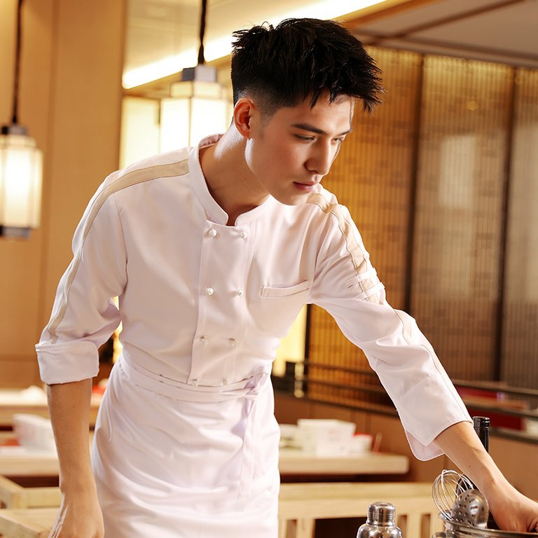 Unisex Long Sleeve Cook Coat Customized Restaurant Bakery Catering Chef Work Uniform