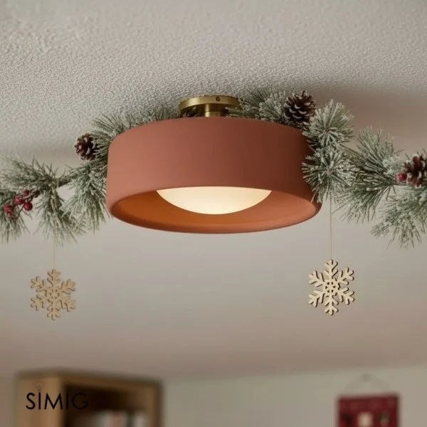 Simig Lighting Minimalist Anders Porcelain Semi-Flush Mount Aura Modern Ceiling Light