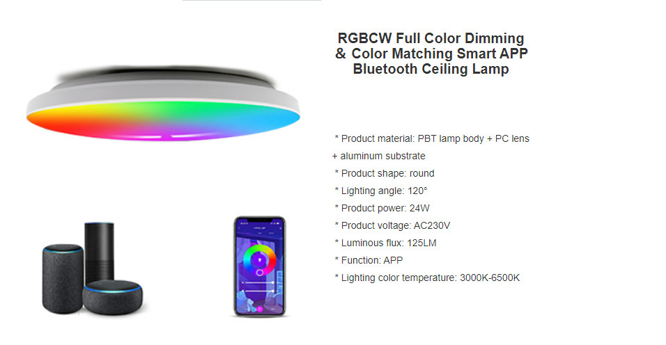 Modern Acrylic Tuya Smart RGBCW Ceiling Light
