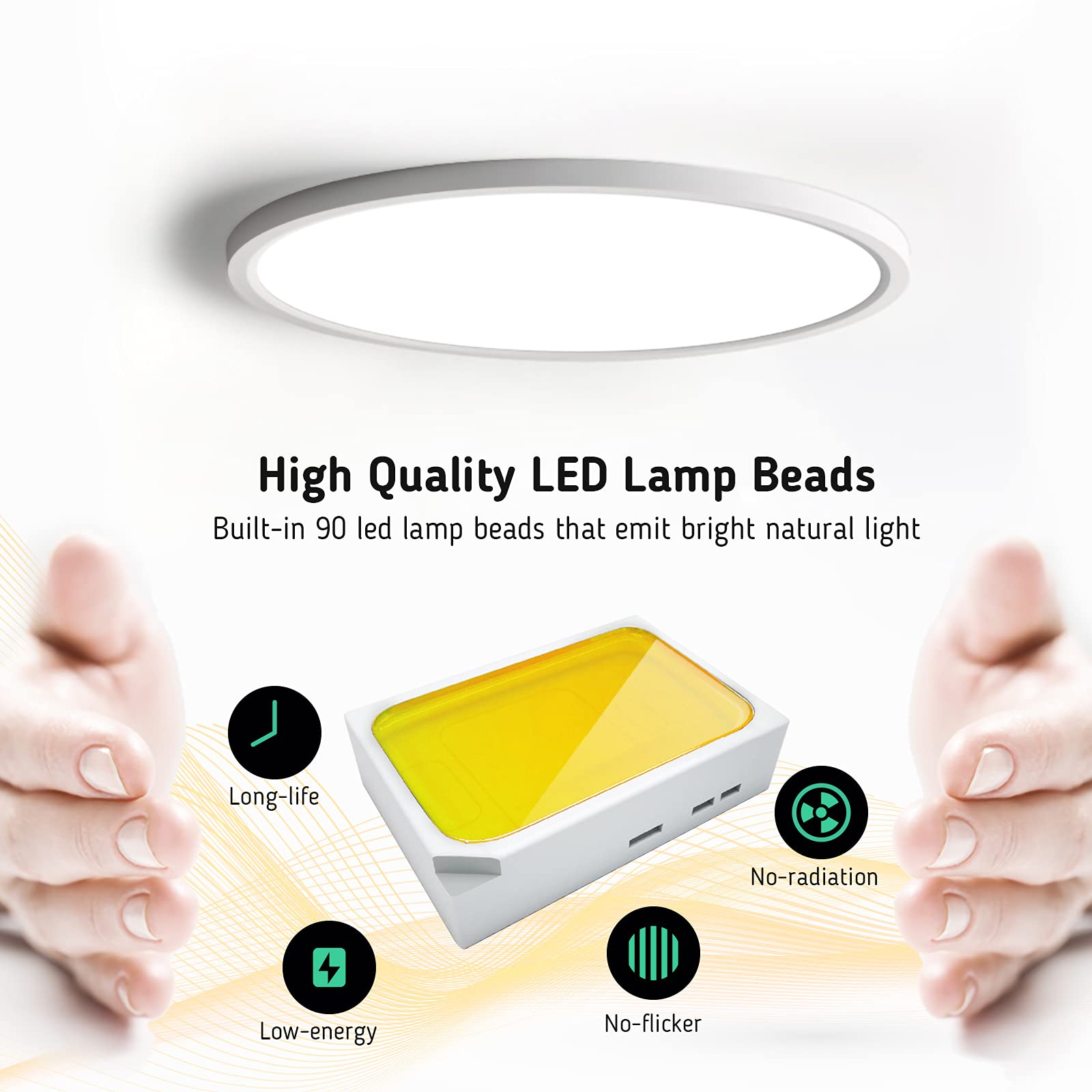Top Fashion Motion Sensor LED Ceiling Light Flush Mount Round Lighting Fixture Flush Mount Lighting